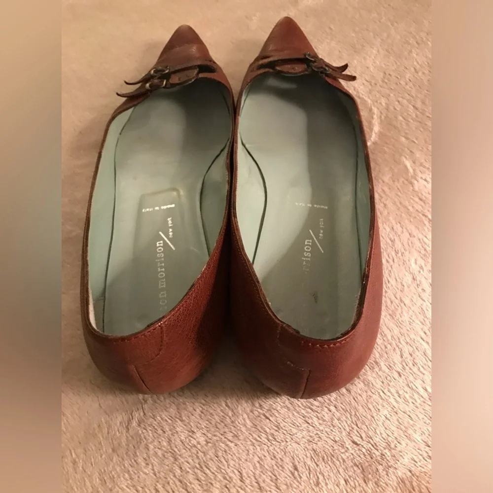 Sigerson Morrison Brown Pointed Toe Leather Flats